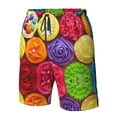 thumbnail image 5 of Kll Brightly Colored Cupcakes Men'S Casual Summer Beach Shorts Hawaiian Shorts With Pockets-Medium, 5 of 9