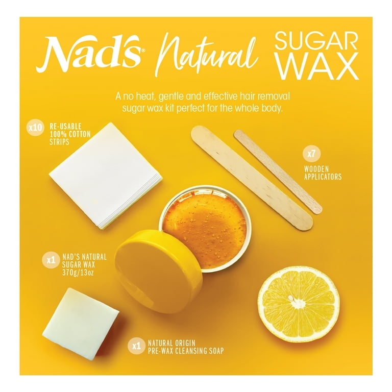 Nad s Natural Sugar Wax Waxing Kit for Full Body Hair Removal 6oz