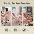 thumbnail image 4 of Genpo Cross Legged Office Chair, Criss Cross Desk Chair with Wheels, Pink Teddy Fleece Big and Tall Reclining Office Chair 500lbs with Foot Rest, Reversible Armrests & Wide Seat, 4 of 6