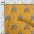 thumbnail image 1 of oneOone Cotton Poplin Mustard Yellow Fabric Paisley|Human & Elephant Block Quilting Supplies Print Sewing Fabric By The Yard 42 Inch Wide, 1 of 4