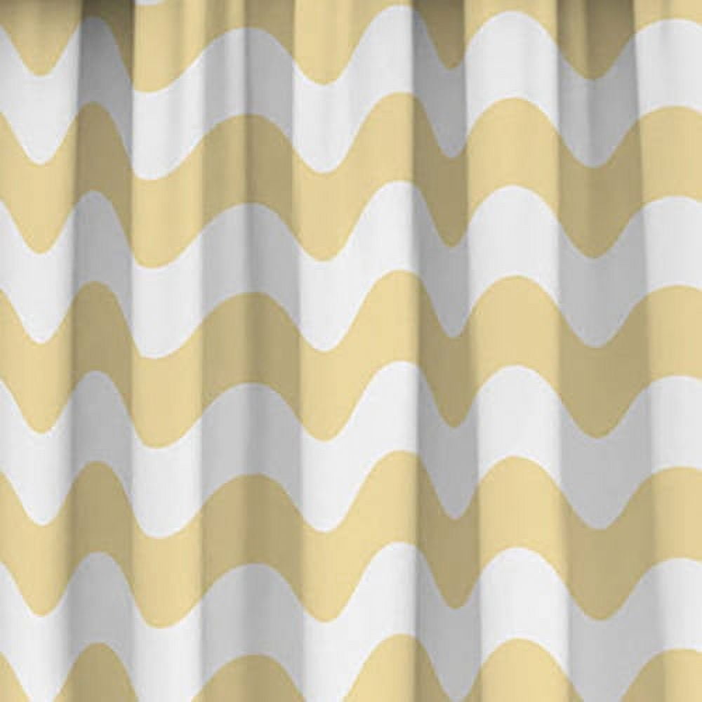 Eclipse Thermaback Blackout Wavy Chevron Rod Pocket Single Curtain Panel, Yellow, 42x63