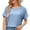 Sky Blue T-Shirts for Women, variant on Olyvenn Womens Summer Tops Trendy Dressy Solid Color Blouses Short Sleeves Crew Neck Loose Fit Lightweight Business Shirts Pink 8