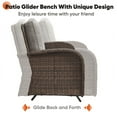 thumbnail image 5 of PARKWELL Wicker Loveseat Glider - Outdoor Patio 2 Seater Couch Sofa Rocker with Soft Thick Cushion - Sturdy Frame - Gray, 5 of 10