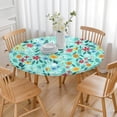 thumbnail image 3 of Pioneer Flower Floral Print Pattern Round Fitted Tablecloth with Elastic Edge,Dining Table Cover Waterproof,Outdoor Round Tablecloth for Camping,Dining,Indoor and Outdoor, 3 of 7