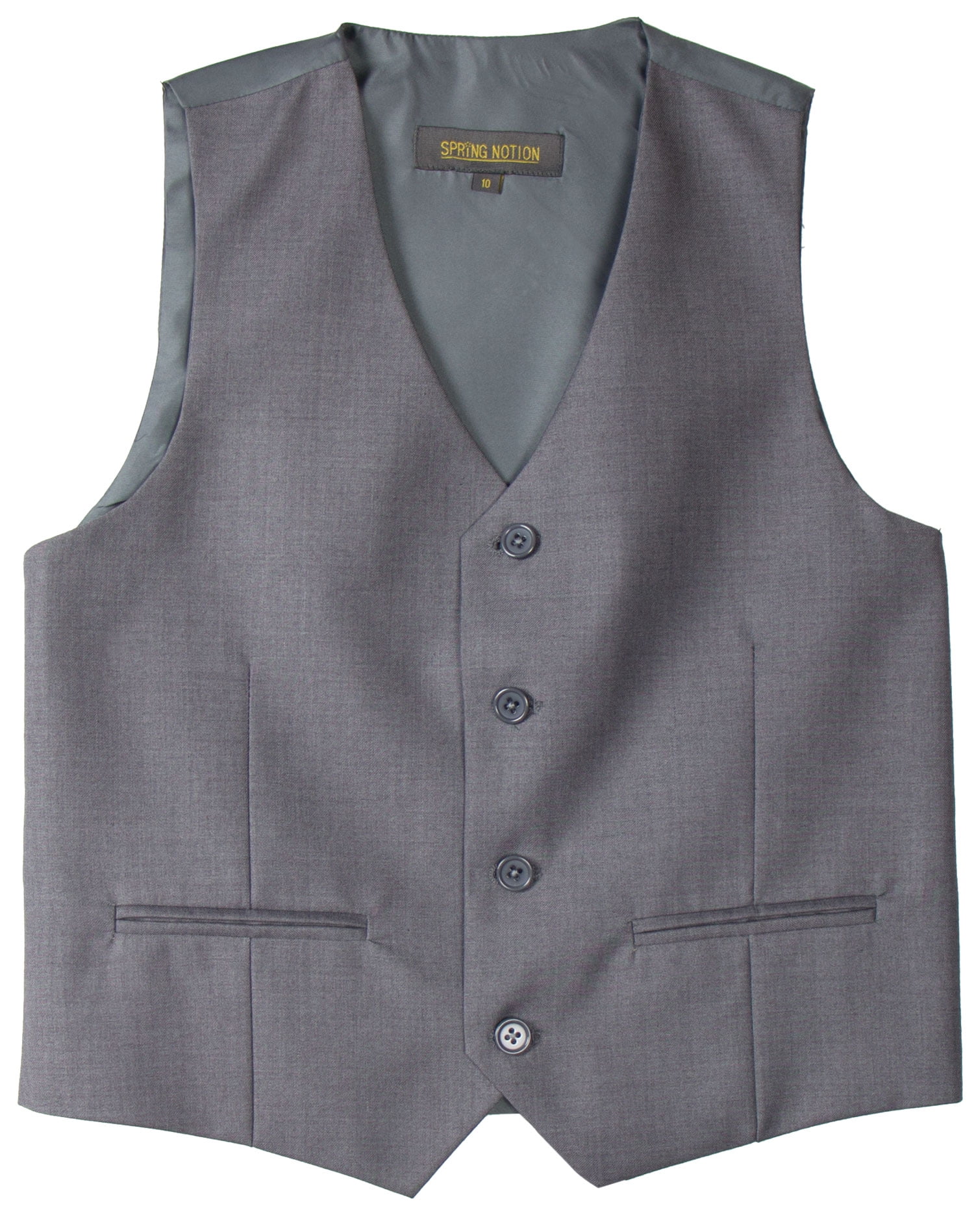 Spring Notion Big Boys' Two Button Suit Vest, Grey - Walmart.com