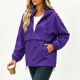 thumbnail image 7 of IUYRTFE Women's Half Zip Waterproof Jacket with Detachable Hood Long Sleeve Outdoor Windbreaker, 7 of 7