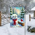 thumbnail image 4 of Christmas Garden Flag 12x18 Inch Winter Puppy Outdoor Yard Decoration Seasonal Holiday Garden Banner Snow Scene Cardinal Festive Porch Lawn Flag for Front Yard Outdoor Decor, 4 of 6