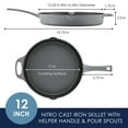 thumbnail image 5 of Rachael Ray NITRO 12 inch Cast Iron Skillet, Gray, 5 of 9