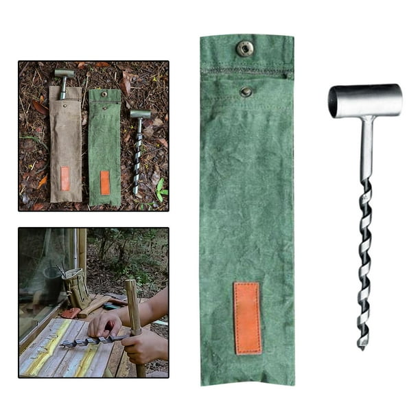 Taladro de Herramienta de supervivencia de , Perforadora de tornillo manual Clavija de taladro de , Llave de barrena , Verde 10mm Macarena Llave de barrena