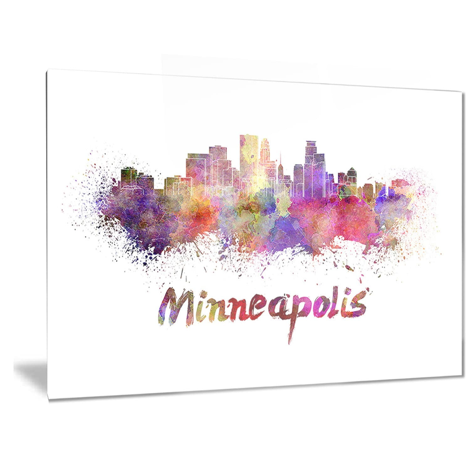 Minneapolis Skyline 40.00" x 30.00" Painting Art Prints, by Designart