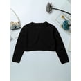 thumbnail image 4 of inhzoy Kids Girls Bolero Knitted Cardigan Bowknot One Button Shrug Cropped Coat Black 12, 4 of 6