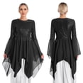 thumbnail image 3 of Vestido superpuesto de baile para mujer, Top con falda larga, Túnica de actuación de baile de Ballet litúrgico, disfraz de adoración con lentejuelas brillantes, 3 of 5