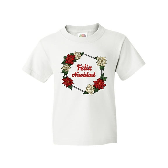 Inktastic Feliz Navidad Poinsettia Youth T-Shirt