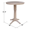 thumbnail image 4 of Wood 36" Round Bar Table and 2 X-back Stools in Washed Gray Taupe - Set of 3, 4 of 7