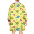 thumbnail image 2 of Wearable Oversized Blanket,Yellow Dinosaurs Geometric Pattern Wearable Blanket Hoodie for Adults,Cozy Hooded Blankets with Super Pockets,Super Warm Fuzzy Pullover for Women & Men, 2 of 6