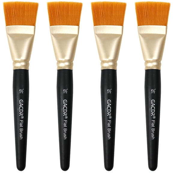 Pinceles planos GACDR de 38 mm para pintura acrílica, 4 unidades