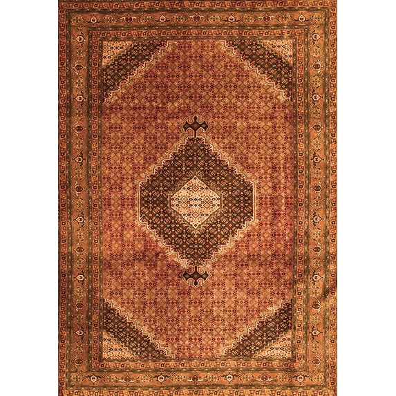 Ahgly Company Indoor Rectangle Medallion Orange Traditional Area Rugs, 2' x 4'