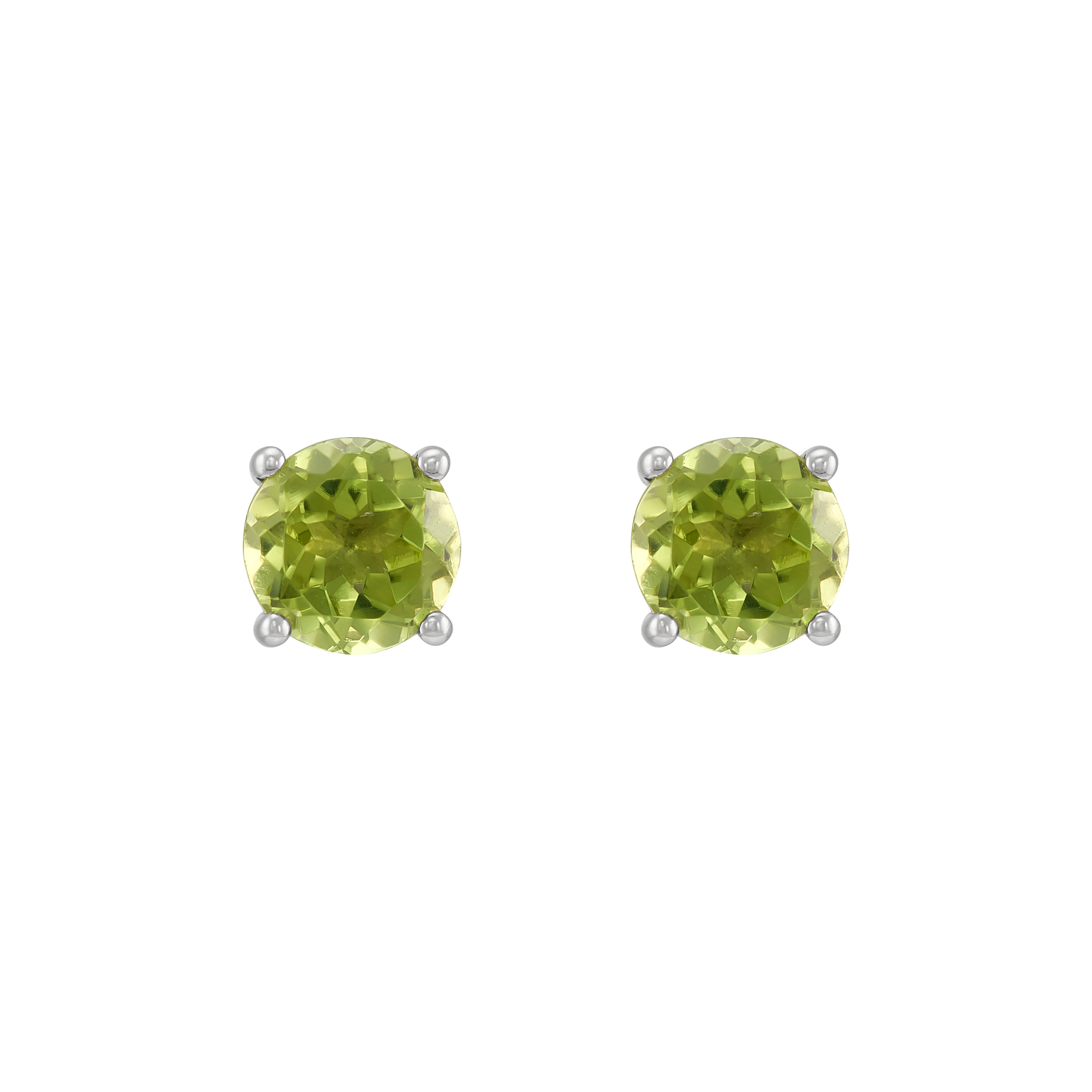 Brilliance Fine Jewelry Peridot and White Cubic Zircoina Pendant Necklace and Studs Set in Sterling Silver