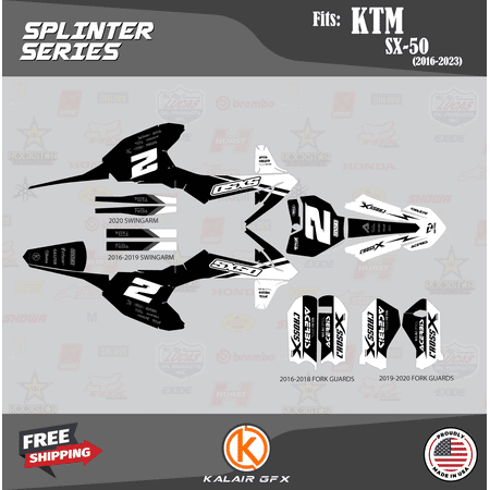 Kalair GFX Graphics Kit for Ktm 50SX MINI SX50 (2016-2018) Splinter Series Kalair GFX Graphics Kit for Ktm 50SX MINI SX50 (2016-2018) Splinter Series