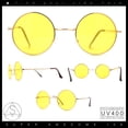 thumbnail image 2 of Pop Color Lens Iconic Hippie Round Circle Lens Metal Sunglasses Gold - Yellow, 2 of 5
