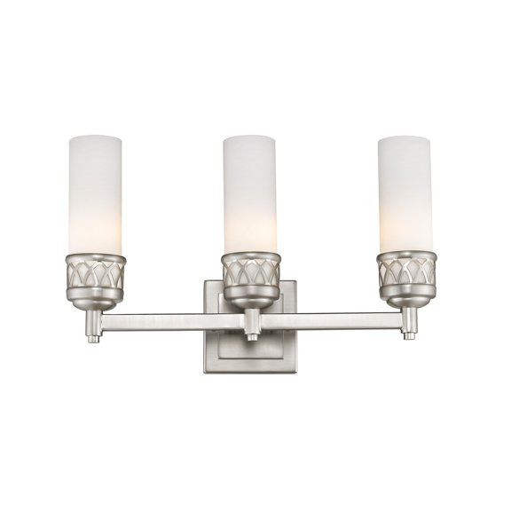 Livex Lighting 3-Light Brushed Nickel Bath Vanity, 4723-91 - 17.5" W x 10.75" H x 4" Ext.