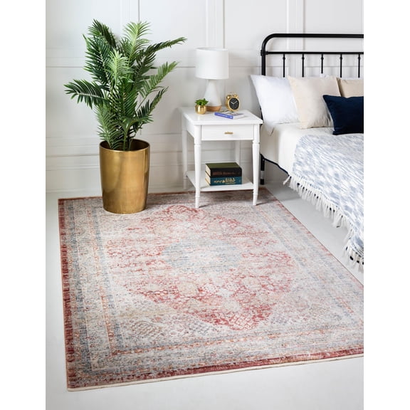 Rugs.com Noble Collection Rug – 2' 2 x 3' Red Medium Rug Perfect For Entryways, Kitchens, Breakfast Nooks, Accent Pieces