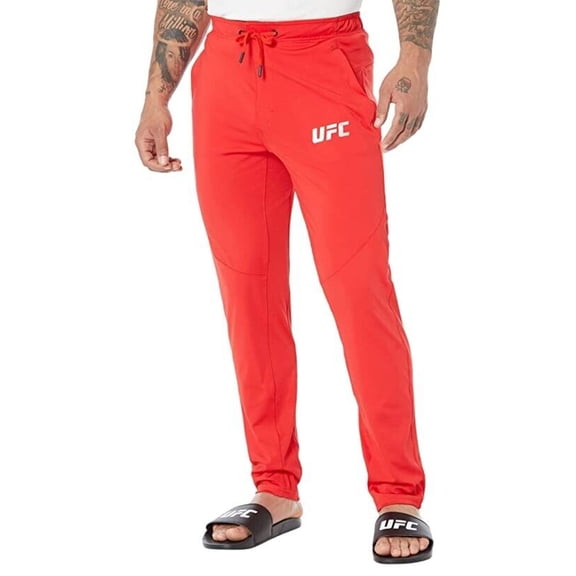 UFC Tech-Jogger Pants Men Small Red Stretch Drawstring Waist Straight Leg JDM243