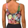 thumbnail image 3 of Kdxio Easter Eggs Print Workout Crop Tank Top for Women Racerback Yoga Tank Tops Athletic Sports Shirts Exercise Undershirts, 3 of 9