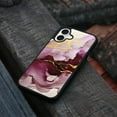 thumbnail image 4 of WIRESTER Shockproof Soft Rubber Cover Case for Apple iPhone 16 6.1" 2024, Marble Gold And Purple, 4 of 5