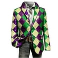 thumbnail image 4 of Lumeqa Mardi Gras Jacket Mens Holiday Blazer Outfits Plus Size Suit Sequin Top Accessories Costume Corduroy Cardigan Apparel, 4 of 5