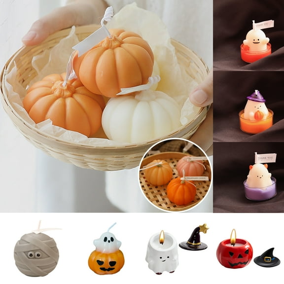 Djunllk Halloween Ghost Candles Aromatherapy Mini Candle, Halloween Gifts Cute Fall Decor Halloween Candles Halloween Decorations, Autumn Scented Candles Halloween Party Supplies, Ghost