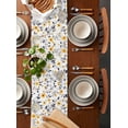 thumbnail image 2 of Yellow Floral Spring Table Runner 36 Inches, Gray Botanical Summer Pastoral Bed Runner Dresser Scarves Tabletop for Indoor Outdoor Parties/Ceremony/Banquet, 13"x 36", 2 of 8