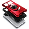 thumbnail image 5 of Nagebee Phone Case for Samsung Galaxy A02S with Tempered Glass Screen Protector (Full Coverage), Full-Body Protective Armor [Military-Grade], Magnetic Car Mount Ring Holder Heavy-Duty Case (Red), 5 of 6