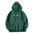 thumbnail image 5 of MHFRRA Sudadera con Capucha y Estampado de Letras para Un Estilo Casual Elegante y Cómodo Sudadera Tipo Jersey para El Día A Día Verde oscuro, 5 of 5