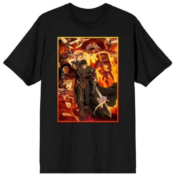 Berserk Guts Character Men's Black Graphic Tee-Medium