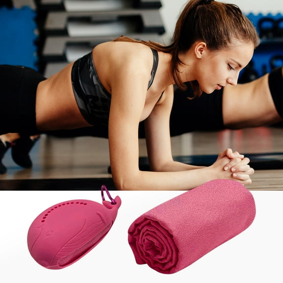 Yoga Towel,Hot Yoga Mat Towel with Grip Dots Sweat Absorbent Non-Slip for Hot Yoga, Pilates and Workout 12"x31", Pink