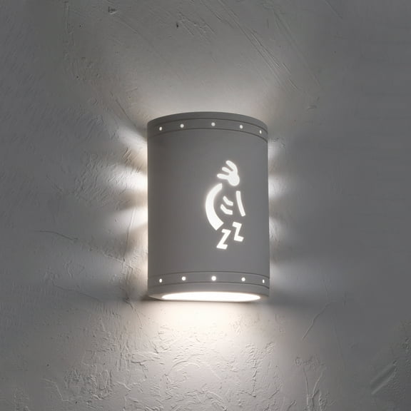 Luxury Lighting Asavva 10.5" High Kokopelli Ceramic Outdoor Wall Light, Paintable Textured White Bisque, LED Bulb Included