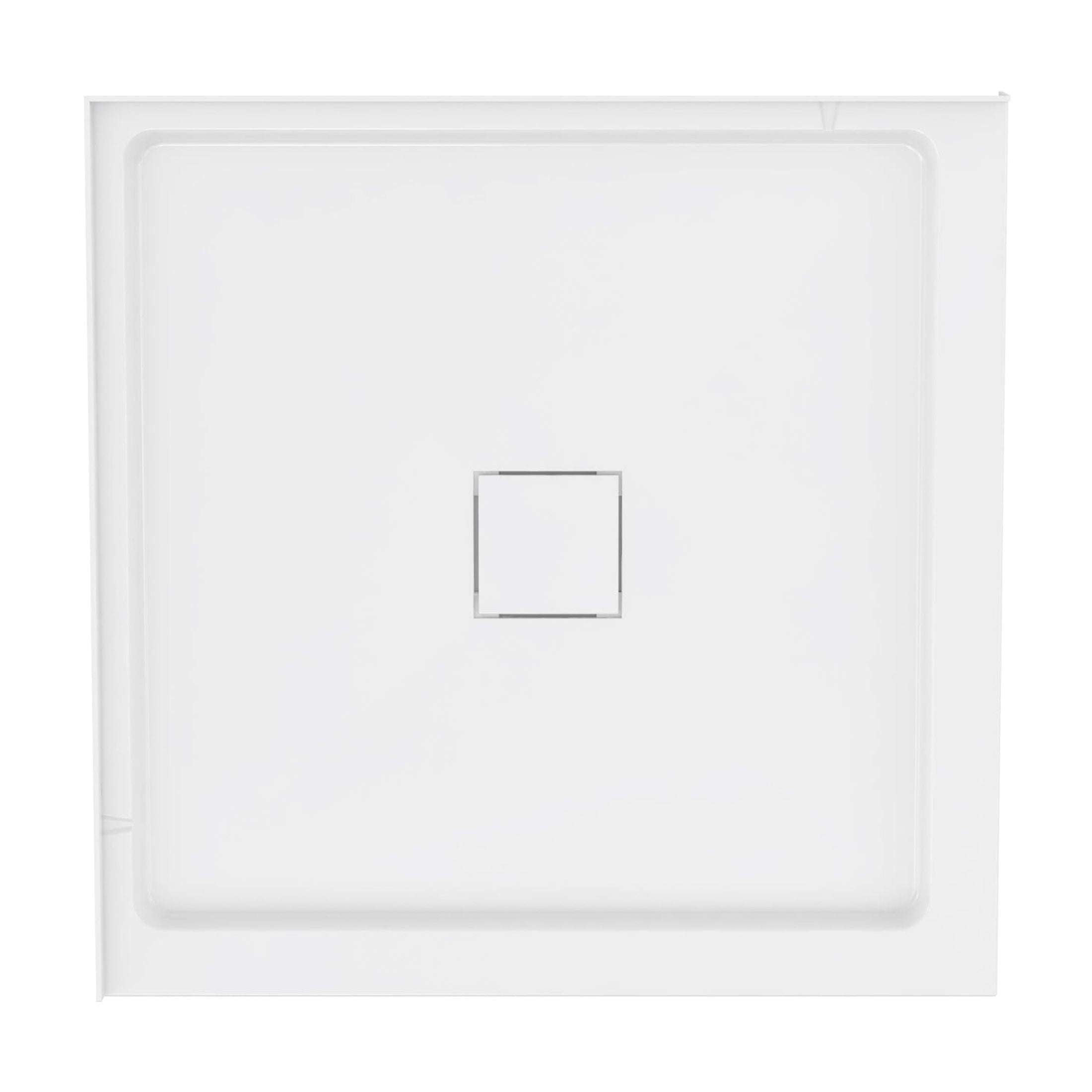 Marquette 36" x 36" Double-Threshold Shower Pan Base with Center Drain in Glossy White