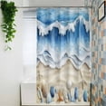thumbnail image 4 of Shower Curtains for Bathroom-36"x78",Summer Coastal Ocean Blue Wave Waterproof Bath Curtain Grommet Shower Curtain Set with Hooks,Beach Marine Life Washable Bath Accessories, 4 of 7