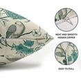 thumbnail image 4 of Vintage Floral Bird Lumbar Pillow Covers 12x20 Inch Set of 2 Teal Flowers Leaves Decorative Throw Pillows for Couch Chinoiserie Pillow Cases Home Decor for Sofa Bed Porch Living Room Outdoor, 4 of 6
