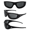 thumbnail image 4 of 3 Pairs of MF Eyewear Patriot Padded Motorcycle Riding Safety Sunglasses Black w/Clear Smoke & Yellow Lenses Z78.1+ Glasses Convert to Goggles, 4 of 7