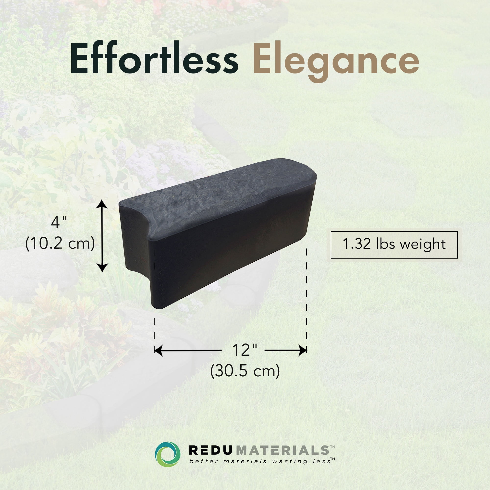 TierraVerde 12 Pack 12 "x 4" Stomp Edge Slate Lightweight Garden Borders, Grey