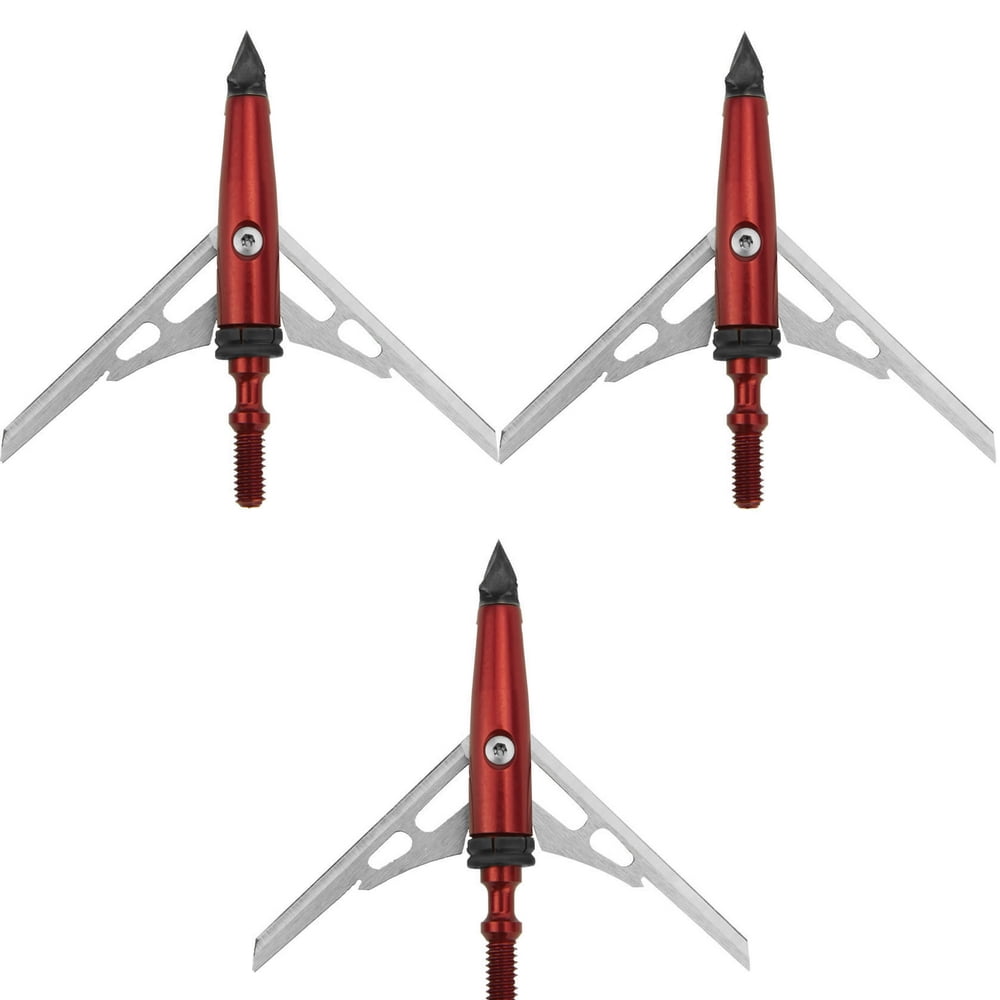 Rage Chisel Tip Xtreme Broadheads 2Blade 100 Grain, Red, Package of 3