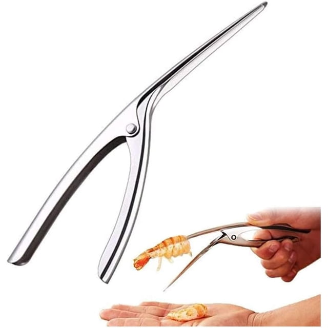 Pelador de camarones de acero inoxidable de 1 pieza, pelador de camarones fácil y rápido, utensilios de cocina creativos, pinzas de alta calidad JM MX-0137909FYD