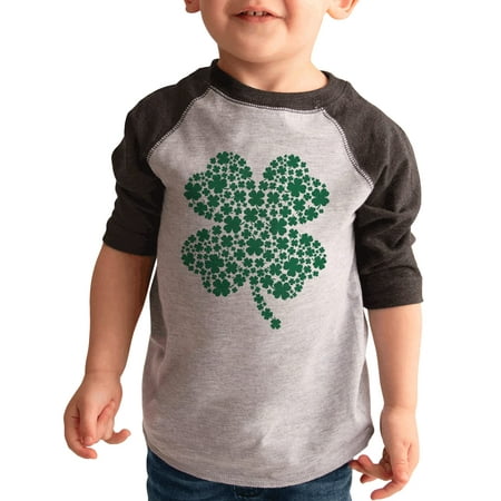 

7 ate 9 Apparel Kids St. Patrick s Day Shirts - Four Leaf Clover Clovers Grey Shirt 18 Months