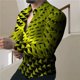 thumbnail image 1 of Nueva camisa blanca de un solo pecho con solapa de manga larga y bola de lujo social de moda para hombres, ropa de diseñador para hombres con estampado informal, 1 of 6