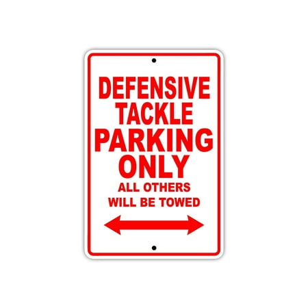 Defensive Football Player Tackle Parking Only Gift Decor Garage Aluminum 8