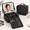 Black-10 Inch, variant on Brown 12 Inch Professional Portable Travel Makeup Case With LED Light Mirror