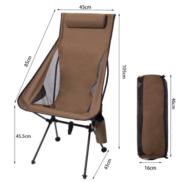 Silla plegable para exteriores, portátil, para acampar, playa, barbacoa, silla reclinable, autoconducción, ocio, bolsa de taza con almohada, silla de pesca