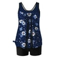 thumbnail image 4 of New summer arrivals UTSJKR Women's Tankini Two Piece Swimsuits Modest Bathing Suits Tropical Graphic Blouson Swim Tank Top & Shorts Swimwear Multicolor 10, 4 of 5